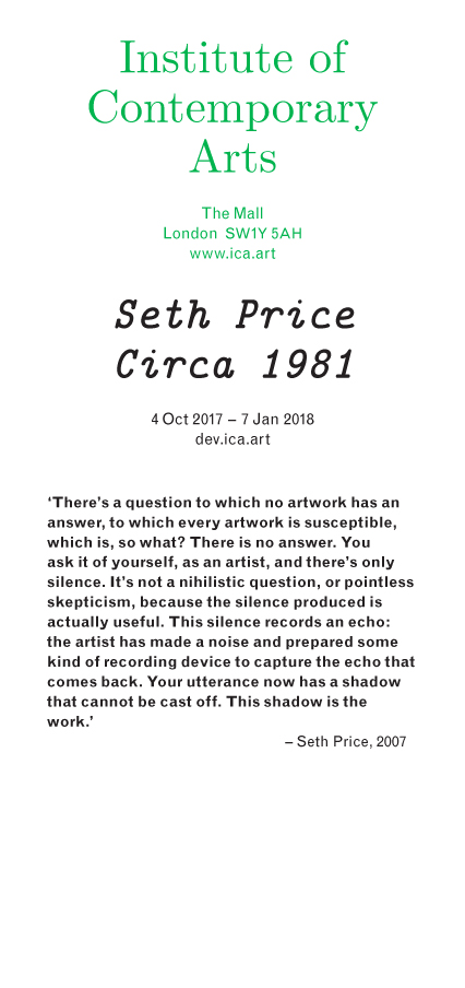 ICA | Seth Price Circa 1981