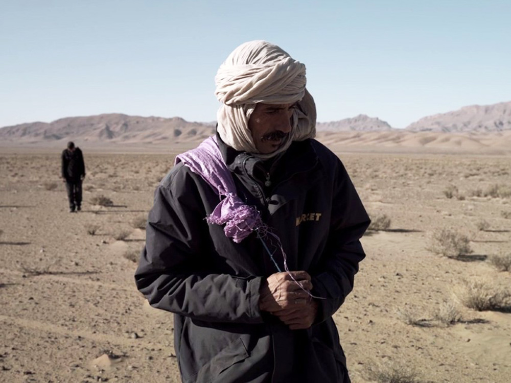 A man searches the desert in Morocco for asteroid fragments