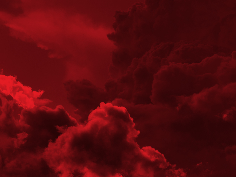 Deep red clouds over a red sky