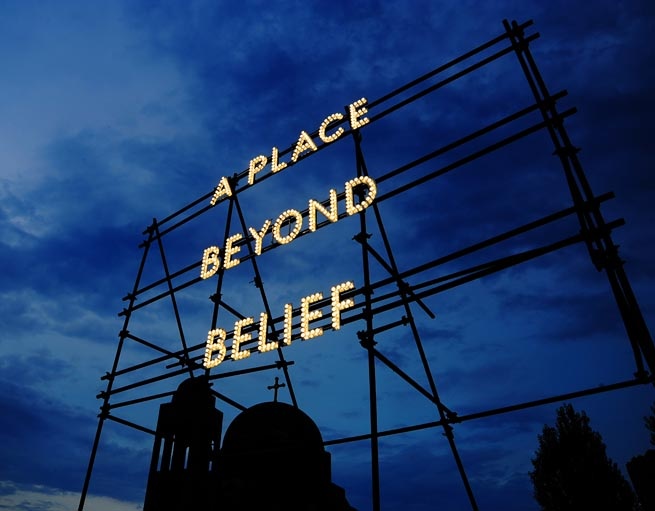 Nathan Coley, A Place Beyond Belief, 2012. Courtesy the artist