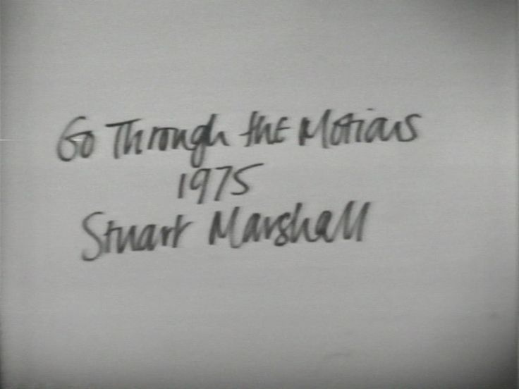  Stuart Marshall, Going Through the Motions, 1975, SD video, no colour, sound, 8 mins