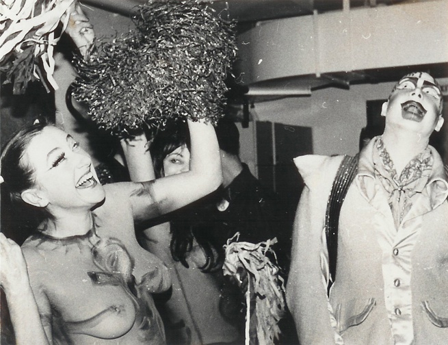 Neo Naturists cheerleaders with Leigh Bowery and Michael Clark, Royal Opera House, London, 1986. Courtesy of Neo Naturists Archive